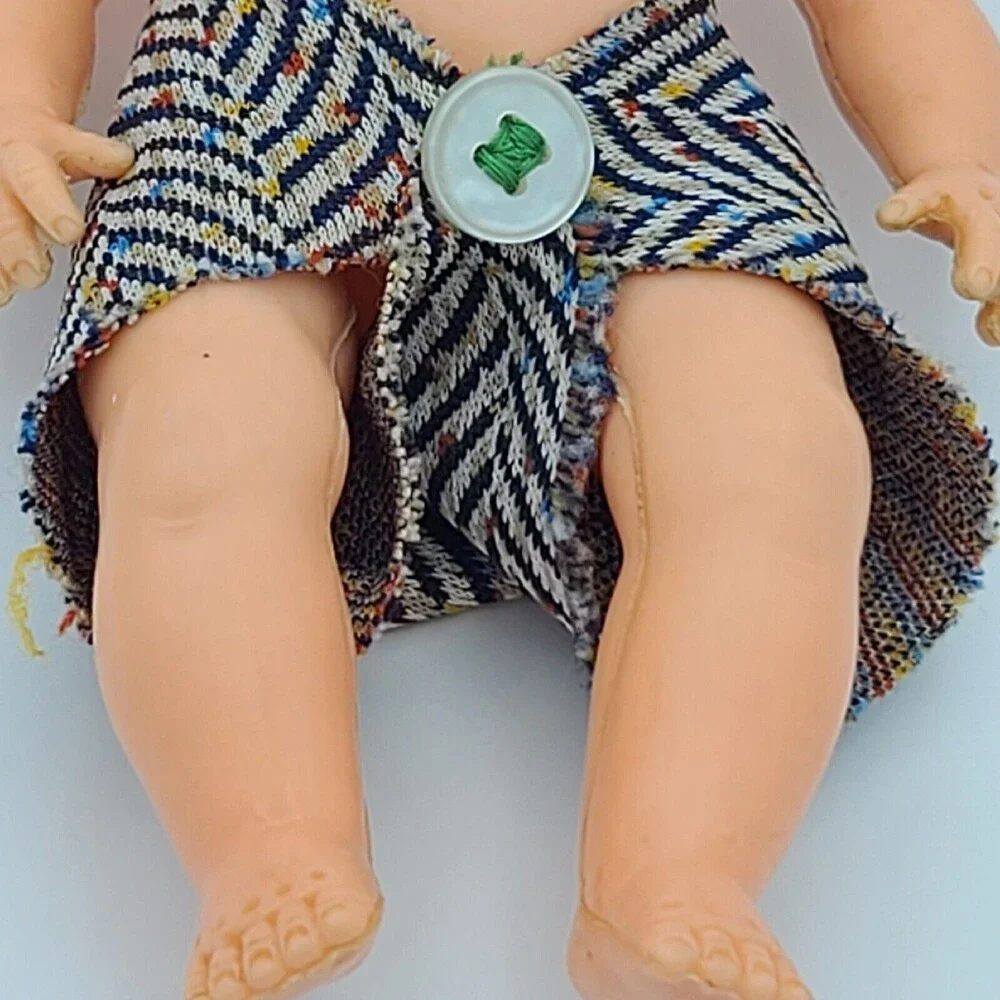 Vintage Baby Boy Doll Made in Hong Kong 6 inches Small
